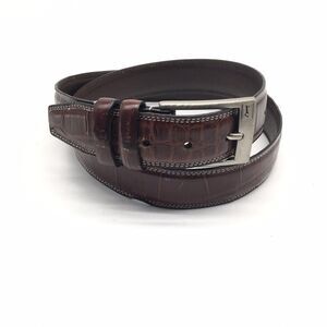 PGA Tour Top Grain Leather Croc Embossed Brown Belt Men’s Size 42